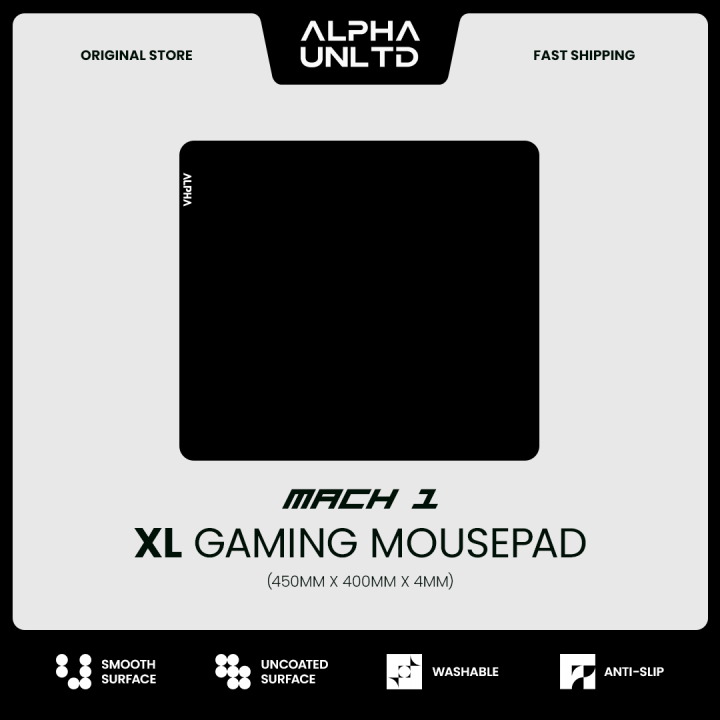 Alpha Unltd Gaming Mousepad XL | MACH 1 | (450x400x4mm) | Smooth ...