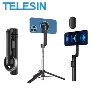 TELESIN Magnetic Tripod Selfie Stick Bluetooth Remote Phone Holder For Mobile Smartphone