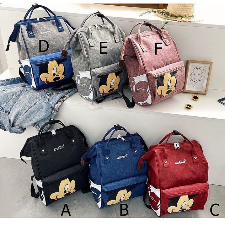 Anello Backpack Mickey Mouse Tas Ransel Backpack Import
