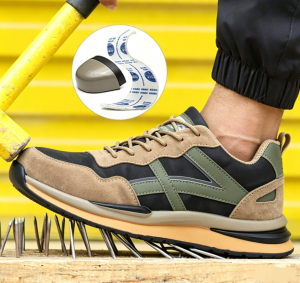 GenGeGo Work Shoes with Steel Toe Anti-stab Working Shoes with Protection Anti-slip Safety Work Sneakers Light Man Safety Shoes