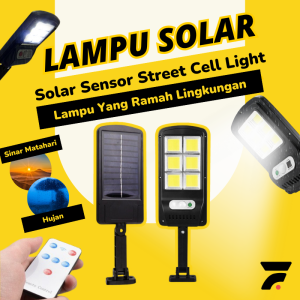 Lampu Sorot Jalan Jalanan Taman Lapangan Luar Depan Rumah Garasi Halaman Gang Waterproof Tahan Anti Air Tenaga Panel Surya Matahari LED Solar Cell Lamp BK 818 6 Kotak 50W  Induksi Sensor Gerak Tanpa Listrik Multifungsi Serbaguna
