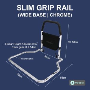 [SG Stock] WOODLES Bedside Armrest Grab Bar Anti-Fall Safety Handrail Storage Pouch Elderly Pregnant Patients Disabled★Local Shipping and Warranty