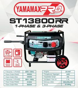 Genset Bensin Max 9500 Watt YAMAMAX PRO ST 13800 RR AVR 1Phase 3Phase 9500Watt ST13800 ST 13800