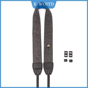 【E-WOITD】 สายคล้องกล้องแบบพกพาสายคล้องคอแบบวินเทจสายคล้องกล้องผ้าฝ้าย100% สำหรับกล้อง Sony Nikon Canon Olympus DSLR