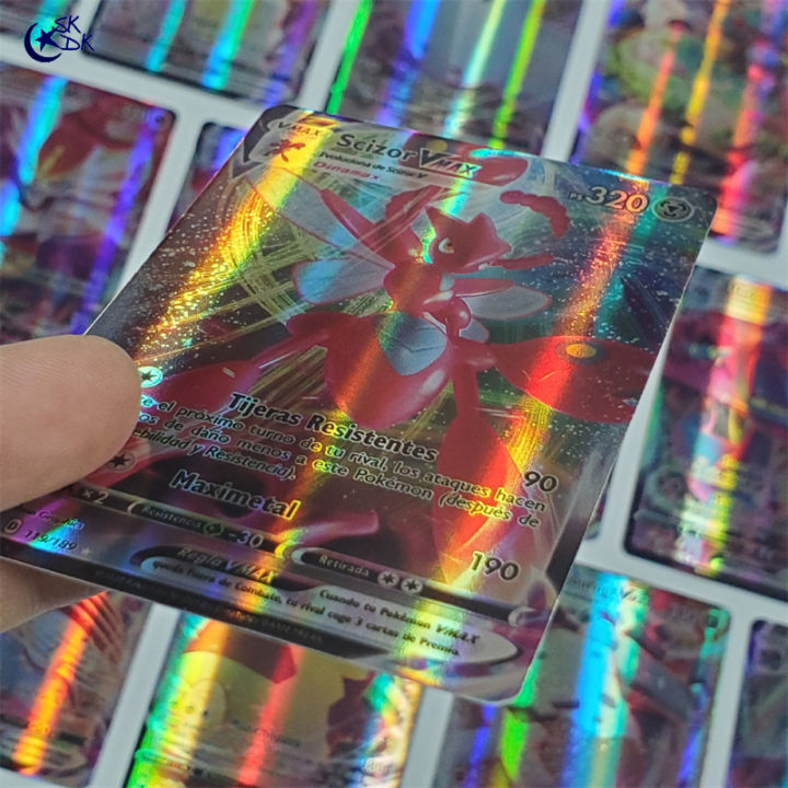 SKDK 55pcs/set Spanish Pokemon Cards Set Espanol 54 Vmax+1 Full Flash