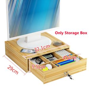 GOLDVAULT With Lock Cashier Cash Box Wood Neck Protection Money Coin Storage Organizer Sturdy Dustproof Multi-Grid Money Drawer Home Office