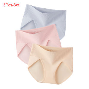 3/5Pcs Cotton Women Panties High Waist Control Tummy Underpants Breathable Girls Briefs Female Underwear M-XXL