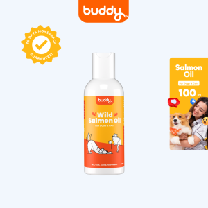 Buddy 100% Wild Salmon Oil for Pets (Cat and Dog Healthy Supplement 100% Wild Salmon Oil for Pets) Boosts Immune System Supports Skin Coat and Cognitive Function Packed with Omega-3 fatty acids EPA Fatty Acids & DHA 200ml