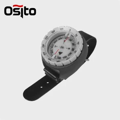 Wrist Diving Compass Waterproof Oil-Filled Underwater Navigation Compass with Luminous Dial Adjustable Rubber Strap 50m Depth Snorkeling Scuba Dive Gauge Rotating Bezel Diving Accessory for Diver