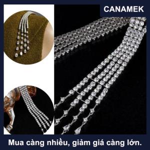 【CANAMEK】 New ánh sáng sang trọng tinh tế pha lê sao băng dài tua trâm Pin cho phụ nữ thời trang vai chuỗi trang sức bên Quà Tặng