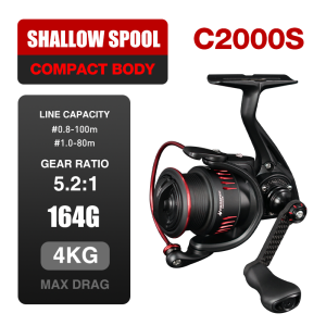 Seasir P-Series Prospec Carbon Fiber Spining Fishing Reel Ultralight Carbon Washers 8+1BB 5.2:1/6.2:1 Gear Ratio Fishing Wheel