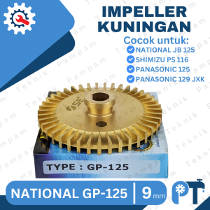 KIPAS KUNINGAN NATIONAL 125 / IMPELLER PANASONIC 125 WATT / IMPELER GP 125 - SPAREPART POMPA AIR
