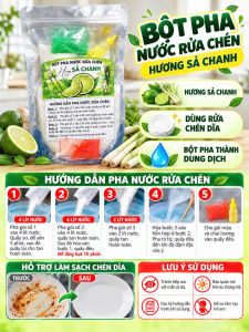 Bột Pha Dung Dịch Rửa Chén Hương Sả Chanh – Bộ Nước Rửa Chén Dĩa Tự Pha Tiện Dùng Cho Gia Đình