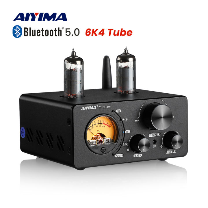 AIYIMA T9 Tube Amplifier 100W Stereo Bluetooth 5.0 TPA3221 USB DAC 6K4 Vacuum Receiver Amp COAX/OPT HiFi Home Audio Digital Amplifiers