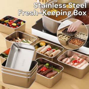 Stainless Steel Fresh-Keeping Box Sealed And Fresh-Keeping Box Large Capacity Food Storage Box