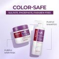Karseell maca power Purple Hair Mask and Purple Shampoo Set, Neutralizes Brass & Yellow Tones for Blonde, Gray, Silver Color Treated Hair, 2 x 16.9floz. 