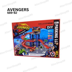 Colorful Parking Lot Simulation Playset with Spiral Ramps 6 Cars and 45 Interactive Pieces