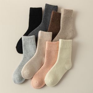 Womens Wool Socks - Thick Plush for Autumn & Winter Warmth