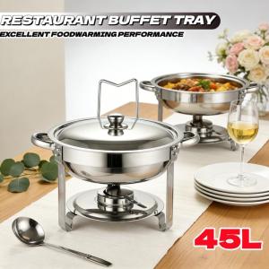 Chafing Dishes for Buffet Set Round Chafing Dish Buffet Set with Lids Chafers and Buffet Warmers Sets