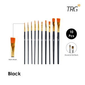 TRG Kuas Lukis Cat Air Minyak Akrilik Poster BR-102 - Watercolor Acrylic Paint Art Brush Set Isi 10 Buah TRG
