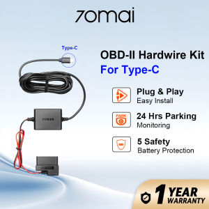 70mai OBD-II Hardwire Kit Parking Surveillance Cable For Type-C For 70mai A200A500SA510A800SS500A8104K Omini X800M500M310 Dashcam