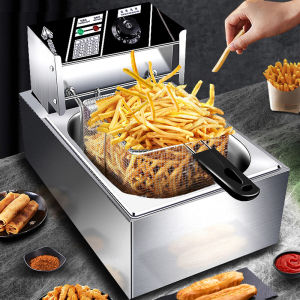 Quechao หม้อทอดเพื่อการพาณิชย์ Deep fryer หม้อทอดไฟฟ้า เตาทอดไฟฟ้า 2.5 ลิตร เตาทอด หม้อทอด เตาเดี่ยว