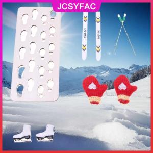 JCSYFAC 1 Bộ Dollhouse thu nhỏ bằng gỗ trượt tuyết ban giáng sinh cảnh trang trí búp bê nhà Xmas Phụ kiện trẻ em Đồ chơi Quà Tặng