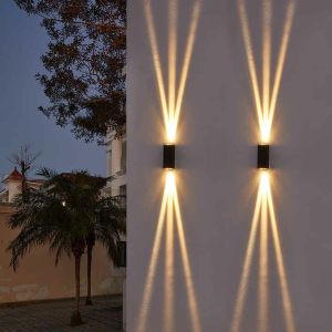 18W Outdoor wall lamp modern creative corridor villa courtyard landscape lamp outdoor waterproof spotlight electrically connected staircase wall washer lamp