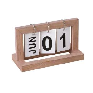 Nordic Simple Flip calendar Ins Calendar Wooden Frame Desk Calendar Desktop Office Home Decor Page-Turning Calendar Natural