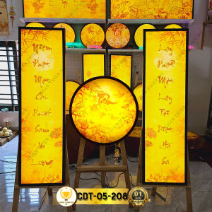 Hào Quang Phật In Tranh Trúc Chỉ Bộ Đôi Hào Quang Chữ Tâm Trang Trí Bàn Thờ Treo Tượng CDT-05-208