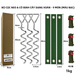 Đinh Đất/ Cọc Neo Xoắn Ốc Chịu Lực Lớn - Bộ Dụng Cụ Cố Định Ngoài Trời Bền Bỉ Dùng Cho Lều Bạt Gian Hàng & Cây Trồng