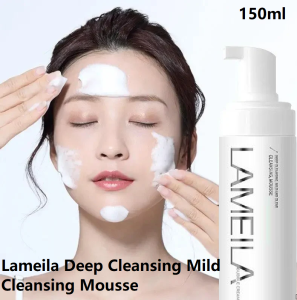 Face Wash Gentle Foaming Cleansing Mousse For All Skin Types Berbuih cuci muka Facial Cleansing Foam Facial Wash Amino Acid Foam Cleanser Lameila Cleansing Mousse 150ml