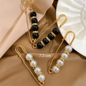 YOUJ  4/6 Pcs Set Korean Style Pearl Brooch Double Pin Buckle Pins Women High Quality Fashion Accessories