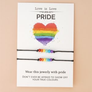 1 PCS Rainbow Bracelet Adjustable Woven Jewelry Couple Accessories set Christmas