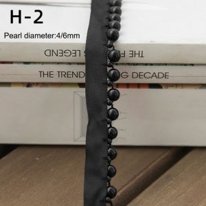 MUNCHX Trang trí bằng hạt cườm Viền ren ngọc trai Vàng Trắng 1 yard Viền vải Viền trang trí Viền ren Đám cưới