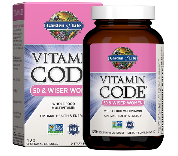 Garden of Life Multivitamin for Women Vitamin Code 50 & Wiser Women's Raw Whole Food Vitamin