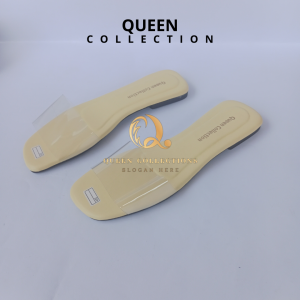 QUEEN - Sandal wanita teplek flat mika polos