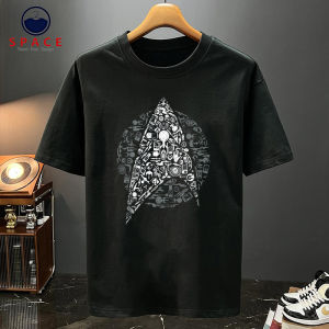 Casual Original MenS Round Neck Short-Sleeved Cotton T-Shirt - Lettering Design American Street Style Trendy Tee