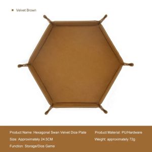 1pc Hexagonal Dice Tray and Miscellaneous Storage Box Board Game Dice Tray Accessories Leather Dice Tower