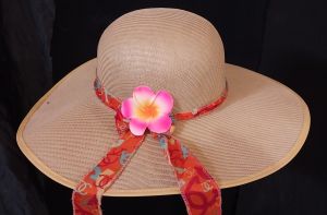 topi pantai...topi cewek..topi sun hat topi pantai bunga....Topi Summer Hat...Topi cewek bunga...