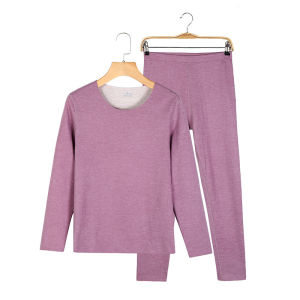 New Autumn and Winter Wool Silk Thermal Underwear Couple Suit Mens Seamless Cationic Womens Autumn Underwear