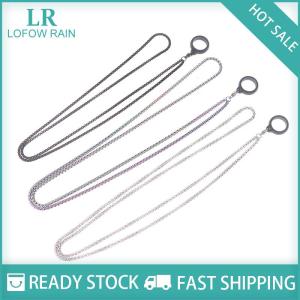 LF Wholesale✨Flash Sale ✨ สายคล้องปากกาป้องกันการสูญหายสายคล้องคอโลหะแบบพกพาป้องกันการตกสายคล้องโลหะสายคล้องเชือกเส้นเล็กสายสะพายโซ่กระดูกงูพร้อมแหวนเศษหินหรืออิฐ