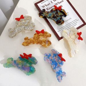 HOT ปาร์ตี้งานปาร์ตี้ สง่างามเรียบหรู ชุดหูฟังใหม่ รอยขีดข่วนผมบุคลิกภาพ จับผมใหม่ คลิปฉลาม INS โบว์สำหรับผูก กิ๊ปติดผมอาซีเตท กรงเล็บขนสัตว์ ที่มัดผมหางม้า จับผมผู้หญิง คลิปฉลามเกาหลี