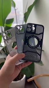 Magnetic Metal Engraved Heat Dissipation Shell Compatible iPhone17Promax iPhone Case 16 All-Inclusive Drop-Resistant 15 Shell