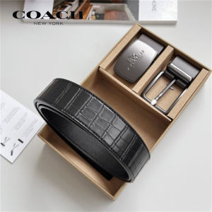 Coach Official Authentic Mens Belt 120 cm Length / 3.8cm Width Black PVC High Quality