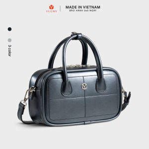 Túi Yuumy (Thời trang nữ bo góc phối chỉ nổi size 23 - Túi đeo chéo da Glossy YN303)