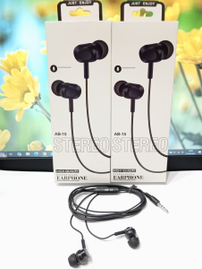 Handsfree AB-15 Stereo Earphone + Extra Bass Headset Sound Music Universal