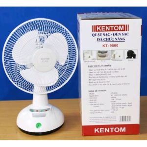 Quạt Tích Điện KENTOM 9500 2 Bình Ắc Quy Siêu Khoẻ - Sử Dụng 12H Liên Tục - Chất Lượng Tốt