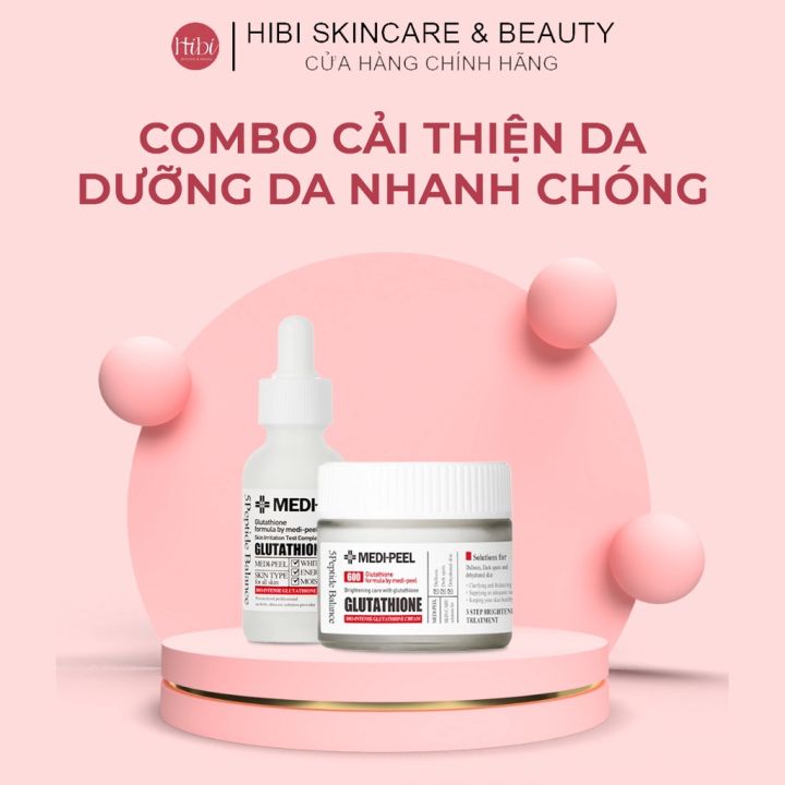 Combo Kem Dưỡng Trắng Và Serum Dưỡng Trắng Medi Peel Glutathione 600 White Cream Cải Thiện Da, Dưỡng Da