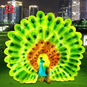Đèn Tiểu Cảnh Chim Công Phát Sáng Trang Trí Khu Du Lịch
